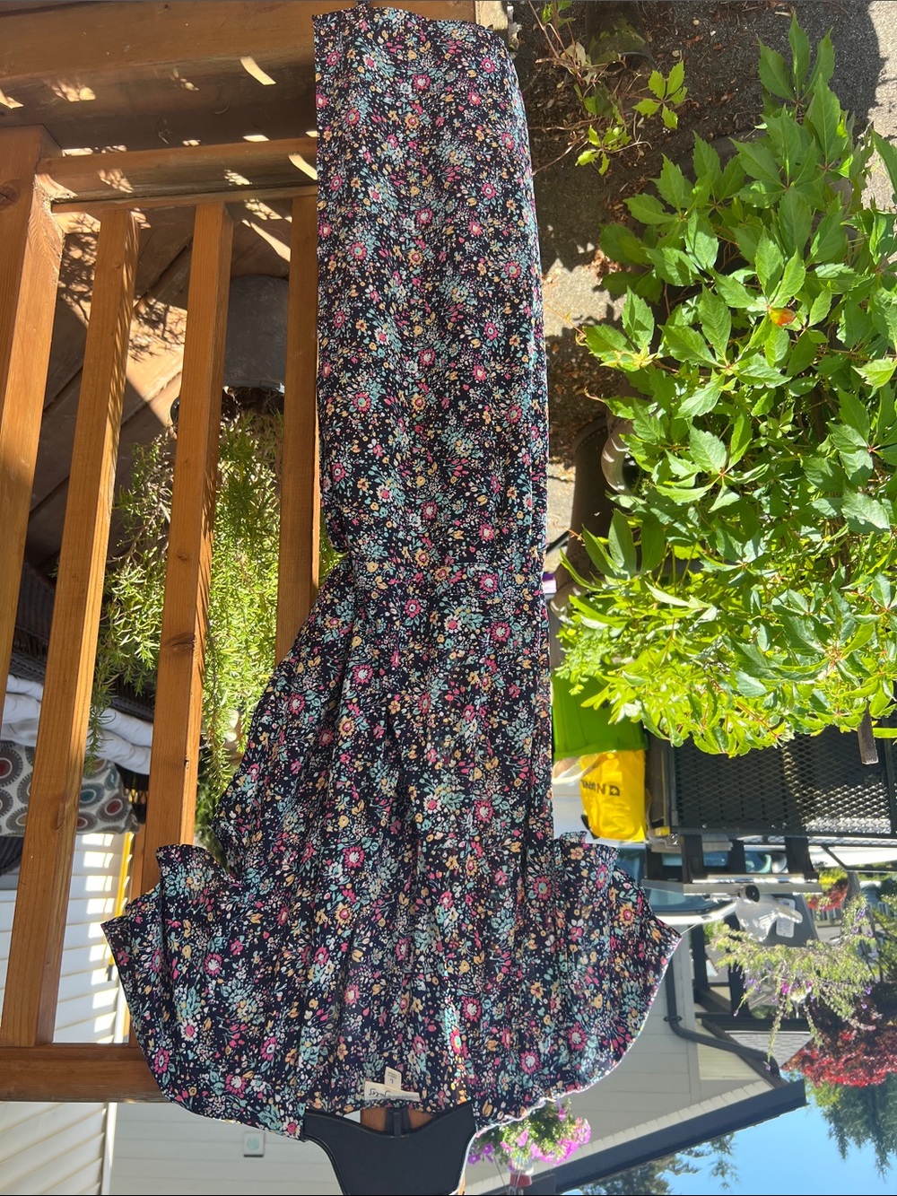 Maison Jules Ditsy Floral Maxi Skirt / Dress Size L Navy Blue Multicolor